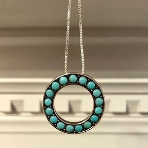 🌼Artisan Crafted Turquoise Circle Necklace